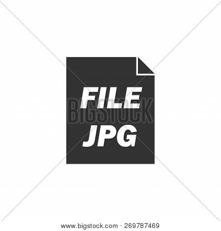 Jpeg. Black Icon Flat On White Background