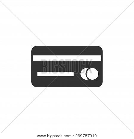 Credit Card. Black Icon Flat On White Background