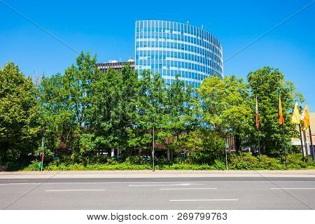 Dusseldorf, Germany - July 02, 2018: Dusseldorf Messe Trade Fair In Dusseldorf City In Germany