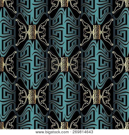 Beautiful Modern 3d Greek Vector Seamless Pattern. Vintage Ornam