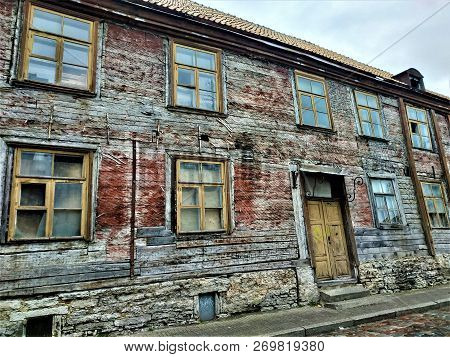 Old Wooden House In The City Center Of Tallinn, Estonia