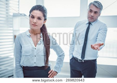Unpleasant Boss Failing In Understanding Problem With His Colleague