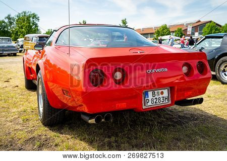 Paaren Im Glien, Germany - May 19, 2018: Sports Car Chevrolet Corvette (c3) Stingray Coupe. Die Oldt