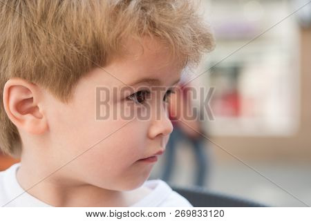 Blonde Hair Is Just Marvelous. Little Child With Stylish Haircut. Little Child With Short Haircut. S