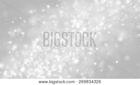 Many White Bokeh Particles In Space, Computer Generated Abstract Background, 3d Render Backdrop