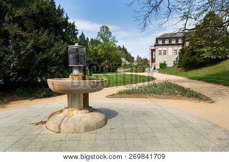 Public Natural Healing Mineral Stream Of Dr. Stastny, Spring With Mineralized Water In Spa Town Luha