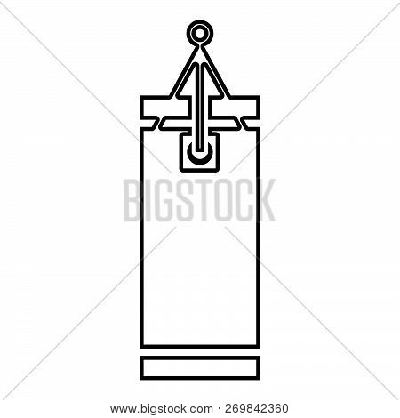 Punching Bag Icon Black Color Vector Illustration Flat Style Simple Image Outline