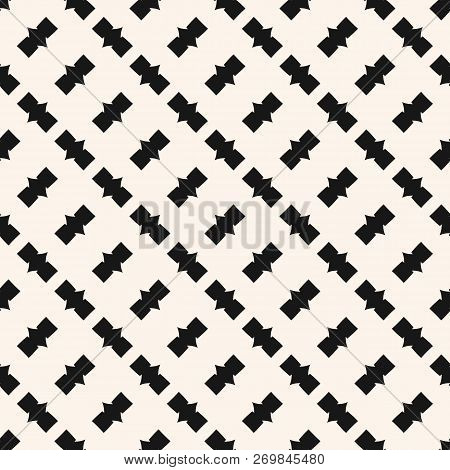 Vector Funky Geometric Seamless Pattern. Abstract Monochrome Background With Angular Figures, Geomet