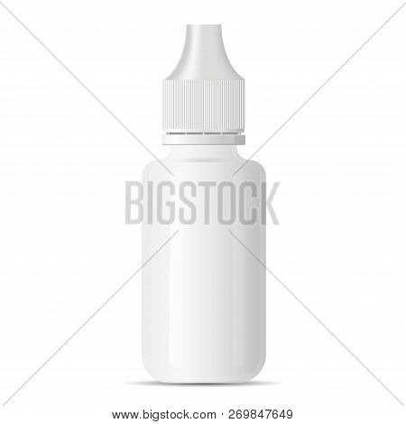 White Medical Eye Dropper Bottle Container For Medications. Glass Vape Juice Drops Jar For E Liquid.