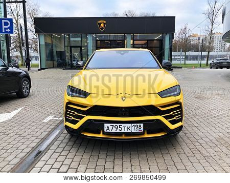 Lamborghini Urus Super Suv In Street City. Russia, Saint-petersburg. 15 November 2018.