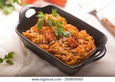 Bigos, A Traditional Polish Dish With Cabbage