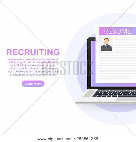 Recruitment Concept. Hire Workers, Choice Employers Search Team For Job. Vector Stock Illustration.
