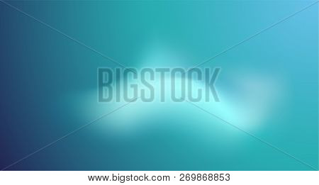 Blue Abstract Background Vector Color Template With Space Clouds Illustration. Gradient Pattern Read