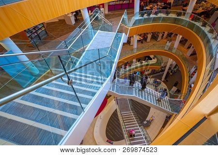 Liverpool, Uk - May 16 2018: Liverpool Central Library Designed By John Grey Weightman Completed In