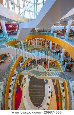 Liverpool, Uk - May 16 2018: Liverpool Central Library Designed By John Grey Weightman Completed In