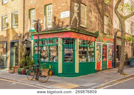 London. November 2018. A View Of Pollocks Toy Museum In London