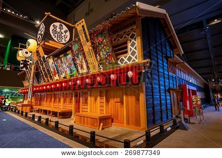 Tokyo, Japan - April 25 2018: Edo Tokyo Museum Permanent Exhibition Vividly Illustrates The Past Of