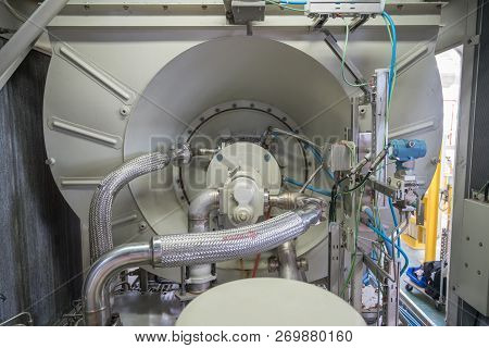 Lube Oil Pump Of Gas Turbine Engine Of Multi Stage Gases Compressor Which Located At Air Intake Pack