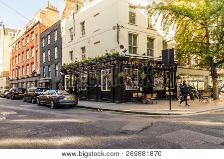 London. November 2018. A View Of The Marquis Of Granby Pub In London