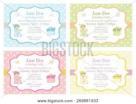 Polka Dot Baby Shower Invitations For Girl, Boy And Gender Neutral