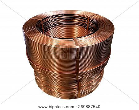 Isolated Of  Coil Of Copper Tube Are Rolling And Packing