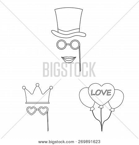 Vector Illustration Of Party And Birthday Sign. Set Of Party And Celebration Stock Vector Illustrati