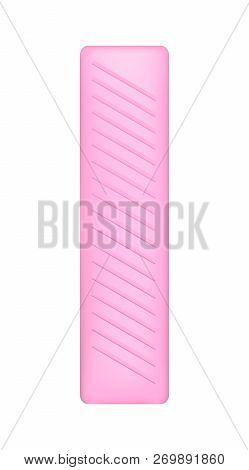 Pink Gum Stick Mockup. Realistic Illustration Of Pink Gum Stick Mockup For Web Design Isolated On Wh