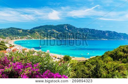 Amazing View At Agios Georgios Pagon Beach In Corfu Island, Greece