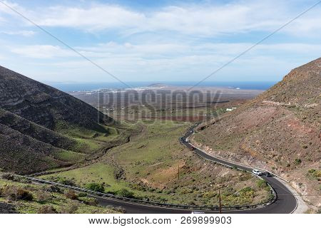 View From The Mirador De Femes In Lanzarote. Canary Islands