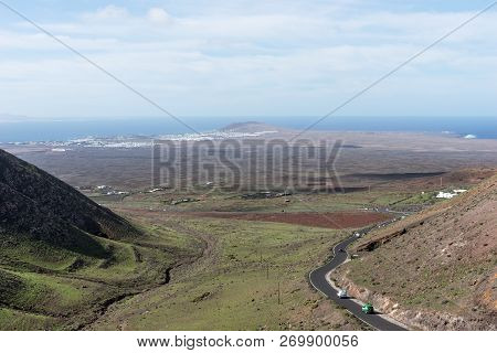 View From The Mirador De Femes In Lanzarote. Canary Islands