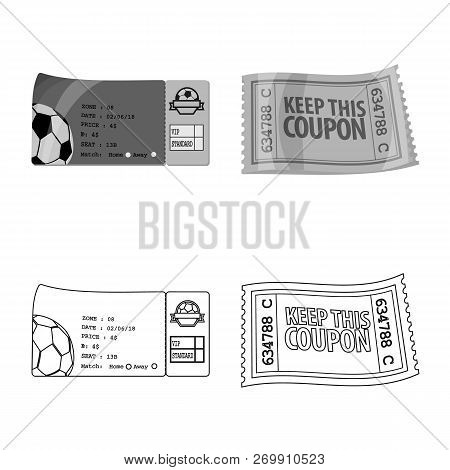 Vector Illustration Of Ticket And Admission Logo. Set Of Ticket And Event Stock Vector Illustration.