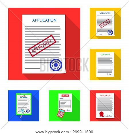 Vector Illustration Of Form And Document Icon. Set Of Form And Mark Stock Symbol For Web.