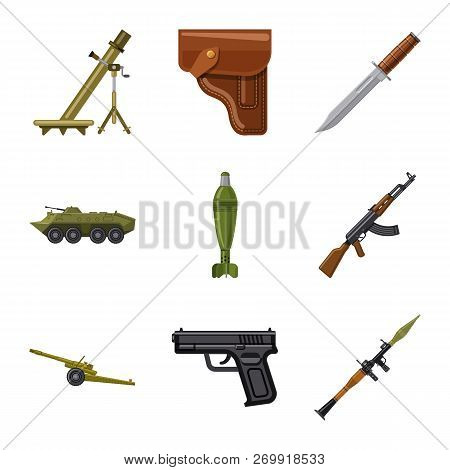 Vector Design Of Weapon And Gun Logo. Set Of Weapon And Army Stock Symbol For Web.