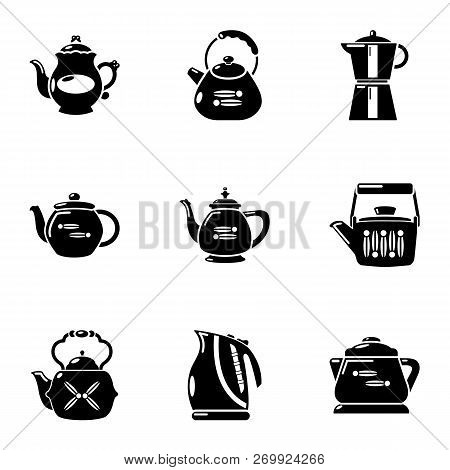 Teakettle Icons Set. Simple Set Of 9 Teakettle Icons For Web Isolated On White Background