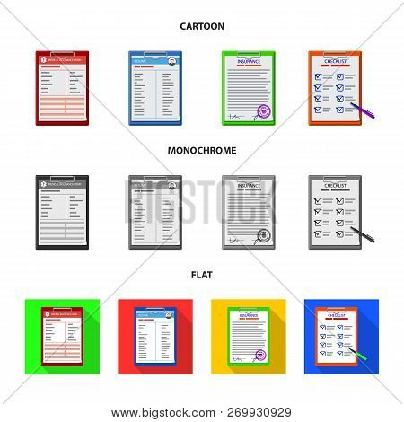 Vector Illustration Of Form And Document Symbol. Collection Of Form And Mark Vector Icon For Stock.