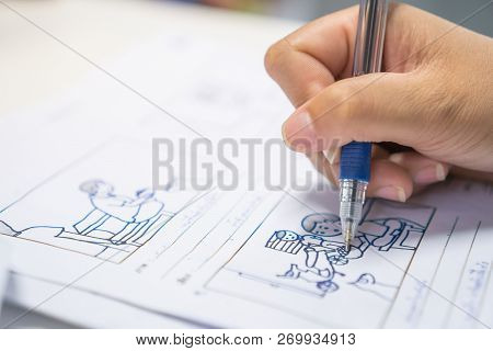 Storyboard Or Storytelling Drawing Creative For Film Process Pre-production Media Films Story Script
