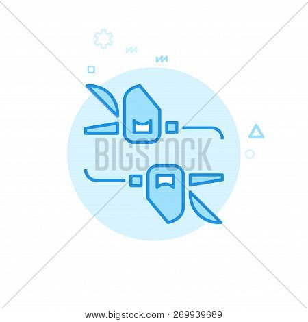 Bike Trigger Shifters Flat Vector Icon. Bicycle Spare Part Symbol, Pictogram, Sign. Light Flat Style