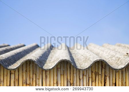 Asbestos Roof Above A Wattle Wall - Image With Copy Space
