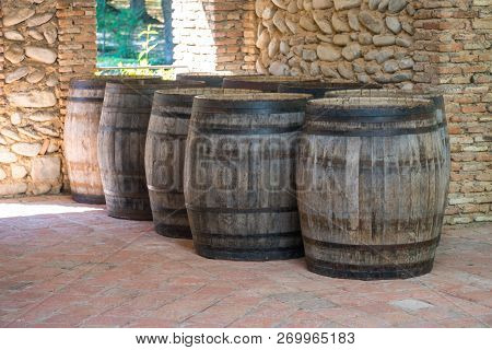Wine Barrels, Alexander Chavchavadze House Museum In Tsinandali, Village In Kakheti, Georgia