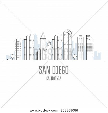 San Diego City Skyline - Skyscrapers And Landmarks Of San Diego, Cityscape