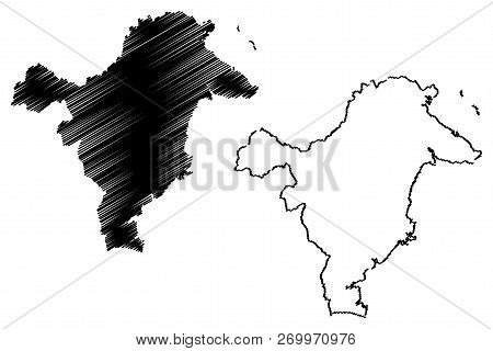 East Kalimantan (subdivisions Of Indonesia, Provinces Of Indonesia) Map Vector Illustration, Scribbl