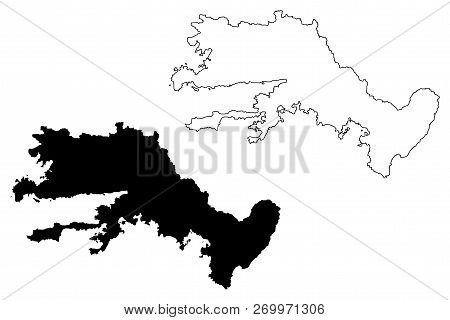Mugla (provinces Of The Republic Of Turkey) Map Vector Illustration, Scribble Sketch Mugla Ili Map