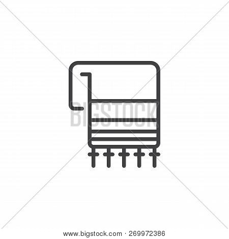 Hebrew Tallit Outline Icon. Linear Style Sign For Mobile Concept And Web Design. Jewish Tallit Simpl