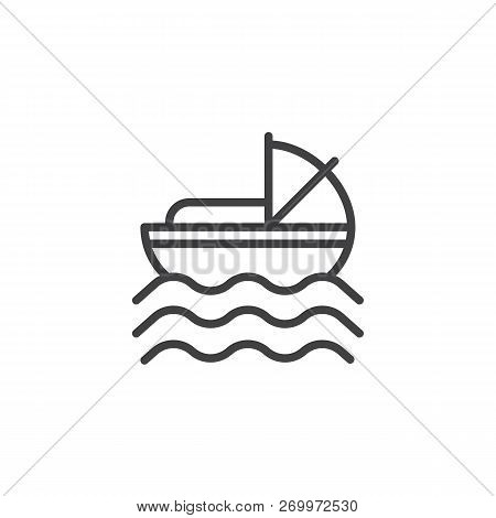 Baby Moses In River Outline Icon. Linear Style Sign For Mobile Concept And Web Design. Baby Moses Ba