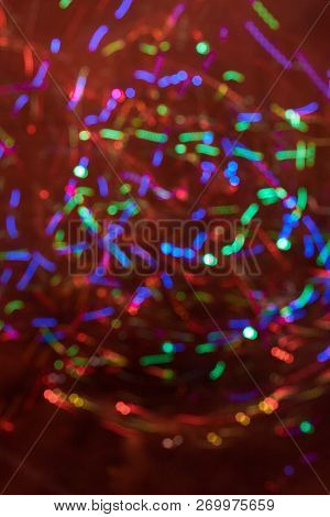 Blurred Defocused Bokeh Background With Laser Light