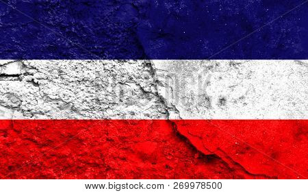 Flag Of Los Altos Closeup Painted On A Wall