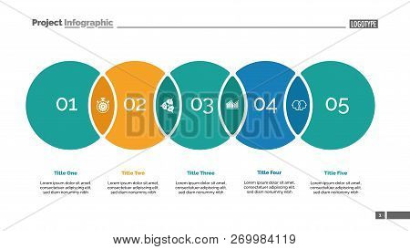 Five Circles Process Vector Photo Free Trial Stock Five Circles Process Chart Slide Template Business Data Point Solution Design