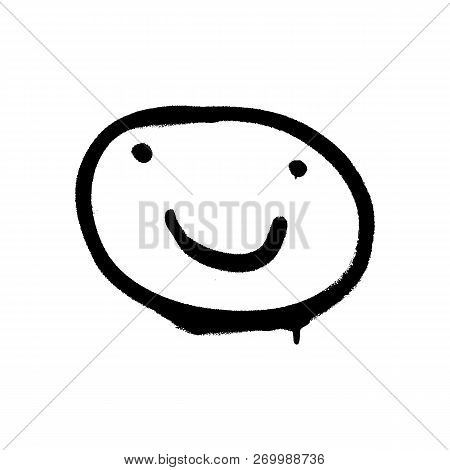 Graffiti Grunge Emoji With Black Ond White Colour
