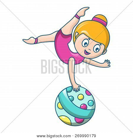 Woman Acrobat Icon. Cartoon Of Woman Acrobat Icon For Web Design Isolated On White Background