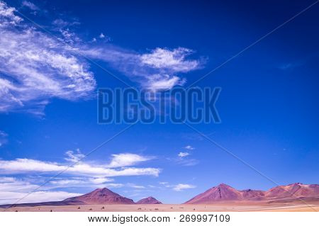 Volcanoes In The Altiplano In Southern Bolivia Near The Border To Chile: Southern Bolivia Boasts Wit
